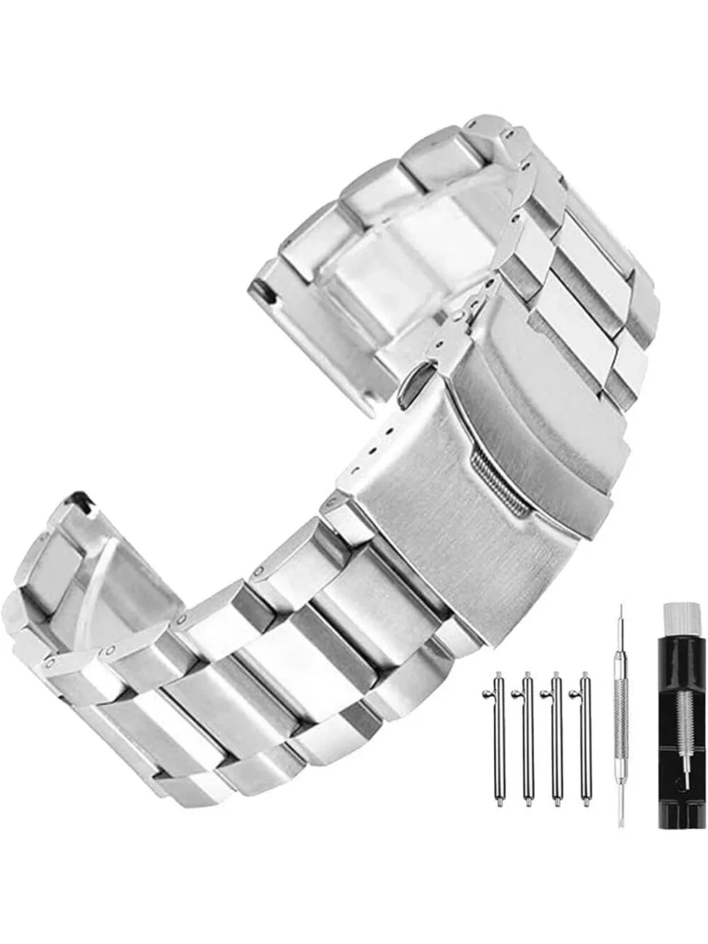Adjustable Stainless Steel Quick Release Watch Band for Men & Women - 18mm to